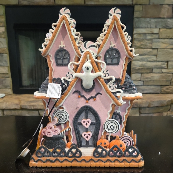 Candy Corn Lane Other - Viral Pink Halloween Gingerbread House Decor-NWT